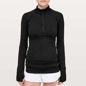 SOLD Lululemon Rest Less 1/2 Zip Embossed Black